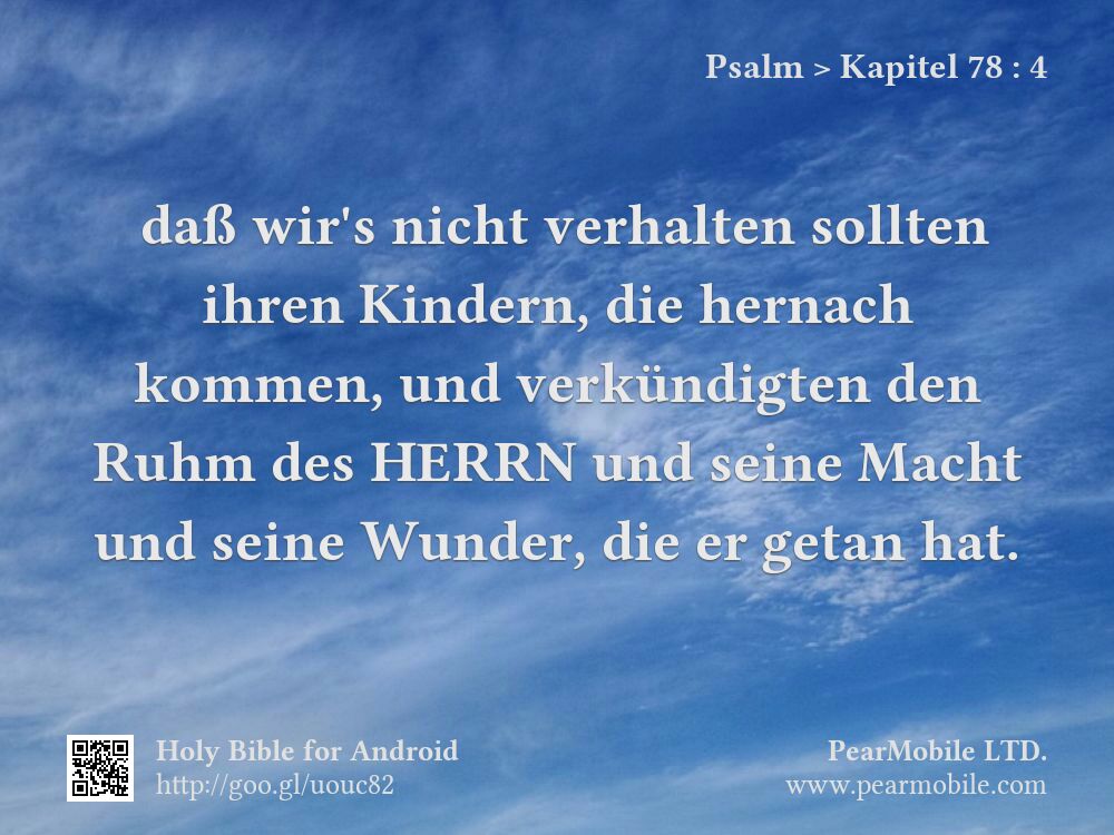 Psalm, Kapitel 78:4
